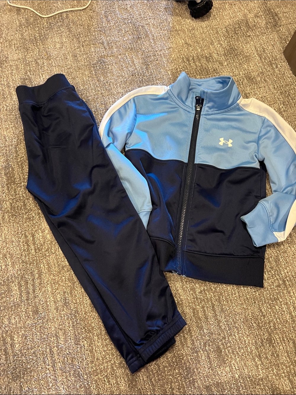 Under Armour Light Blue, Navy & White Kids Athletic Track Set